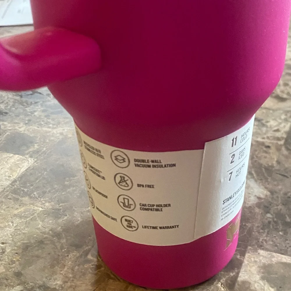 Stanley Hot Pink Flo State Quencher H2.0 Insulated Tumbler with Handle NWT - Picture 2 of 9